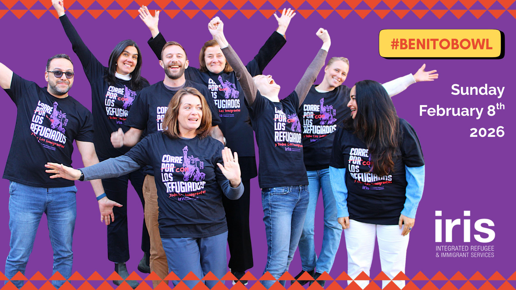 IRIS run for refugees and all immigrants #BenitoBowl2026