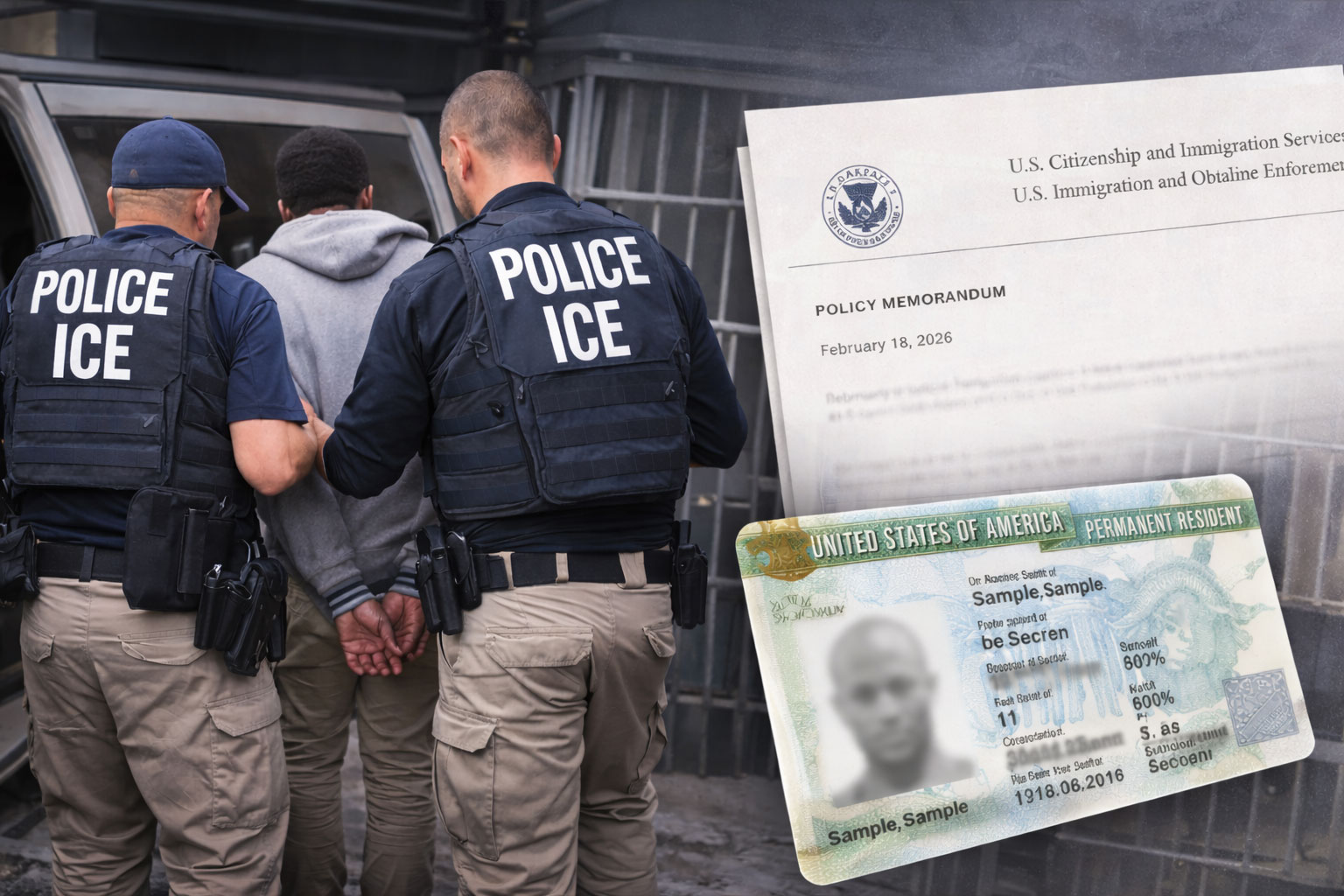 Immigrant being arrested / detention-by-ICE