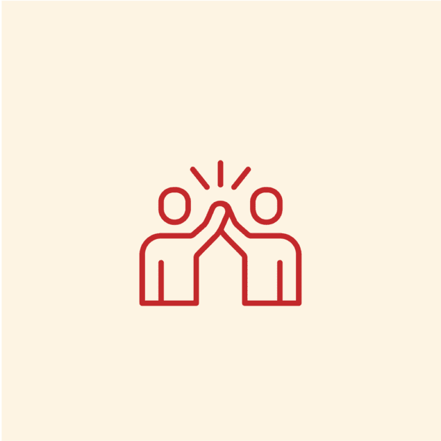 2 people giving high-five icon representing community