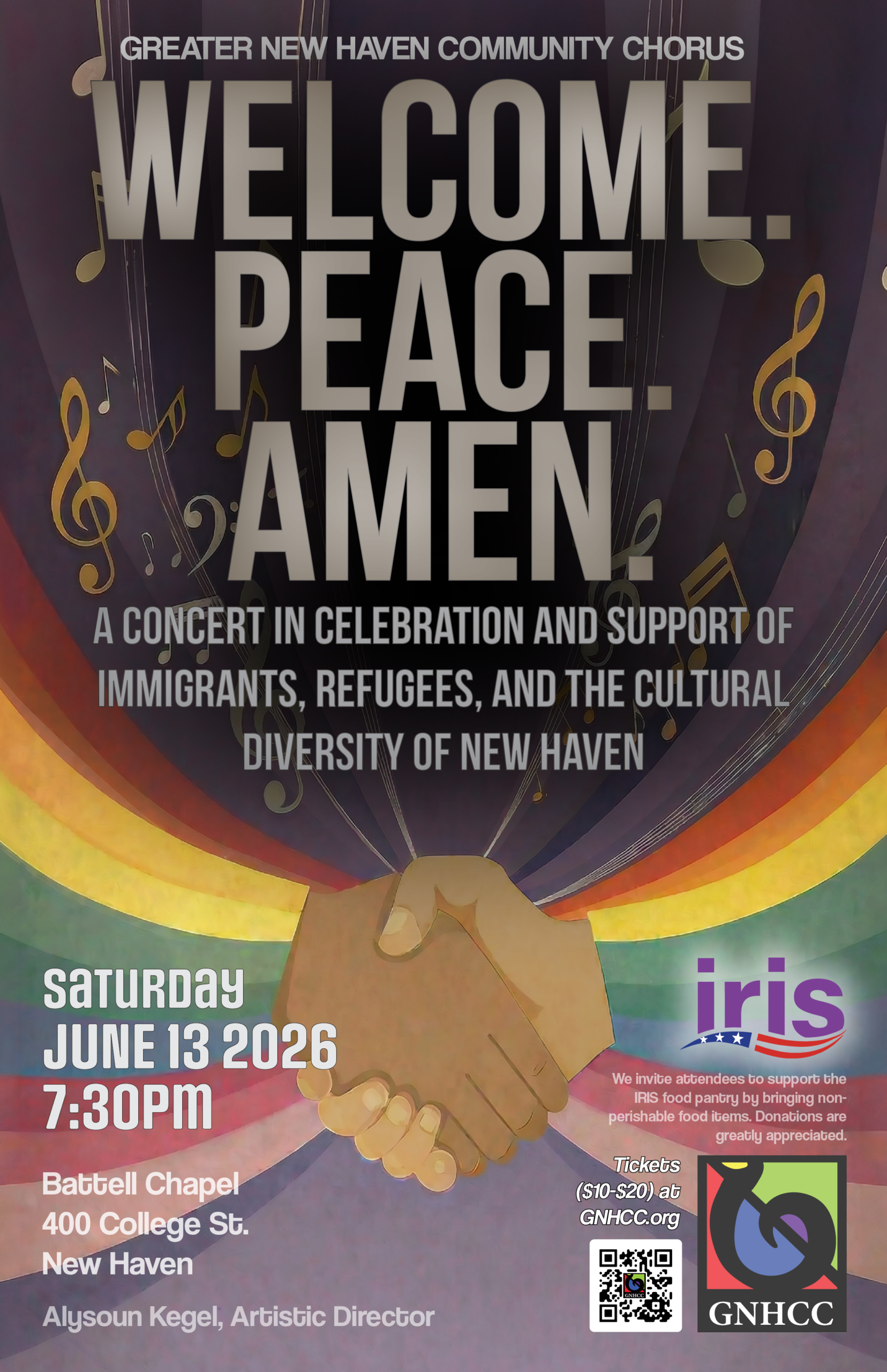 Peace immigrant support concert event flyer information